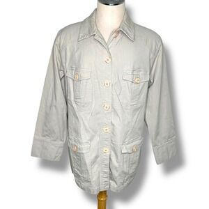 INC International Concepts‎ Womens 2X Button Up Jacket Shirt Tan Utility